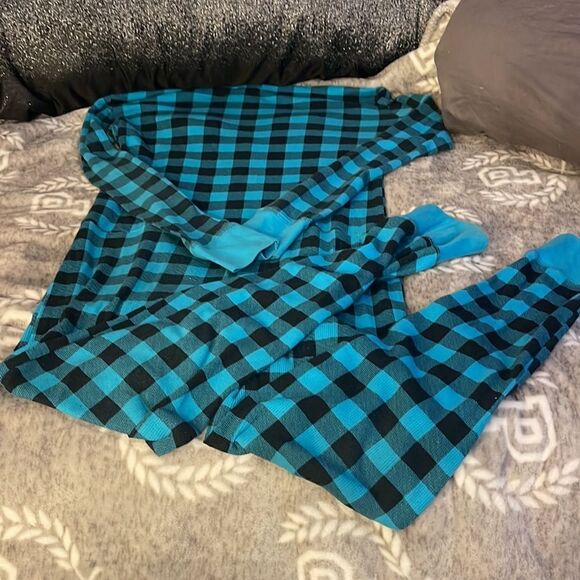 Y2k aero bling sequin pink/black onsie thermal pj pajama - Picture 6 of 6